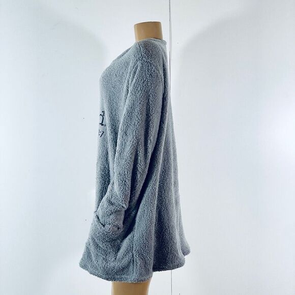 NWT Gorgeous XXL Grey Super Soft & Cozy Sherpa Teddy Pullover Sweatshirt - Picture 7 of 11